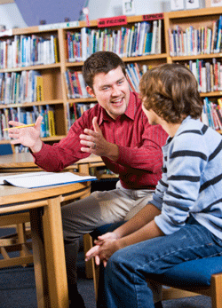 child with teacher